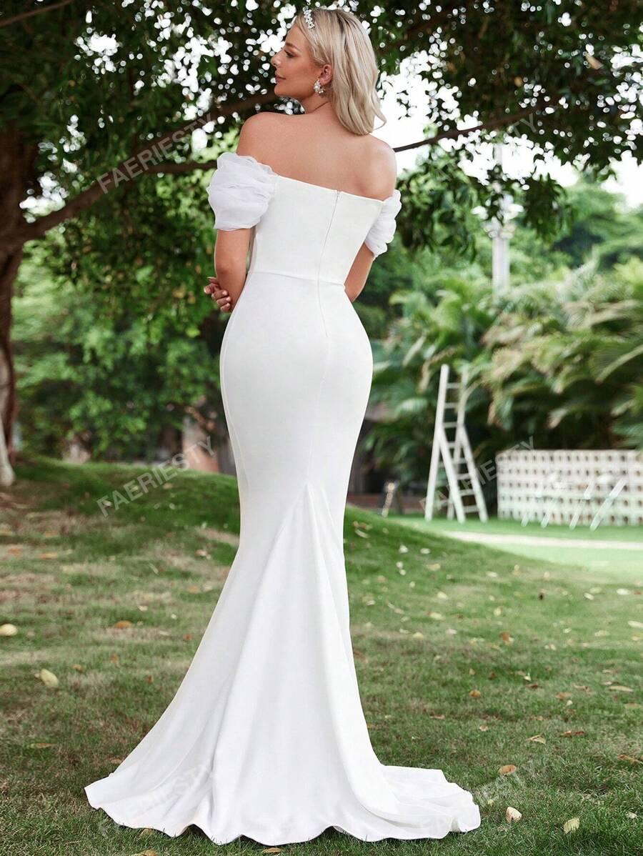 FAERIESTY SUKNIA ŚLUBNA Z ODKRYTYMI RAMIONAMI SYRENA S06__38