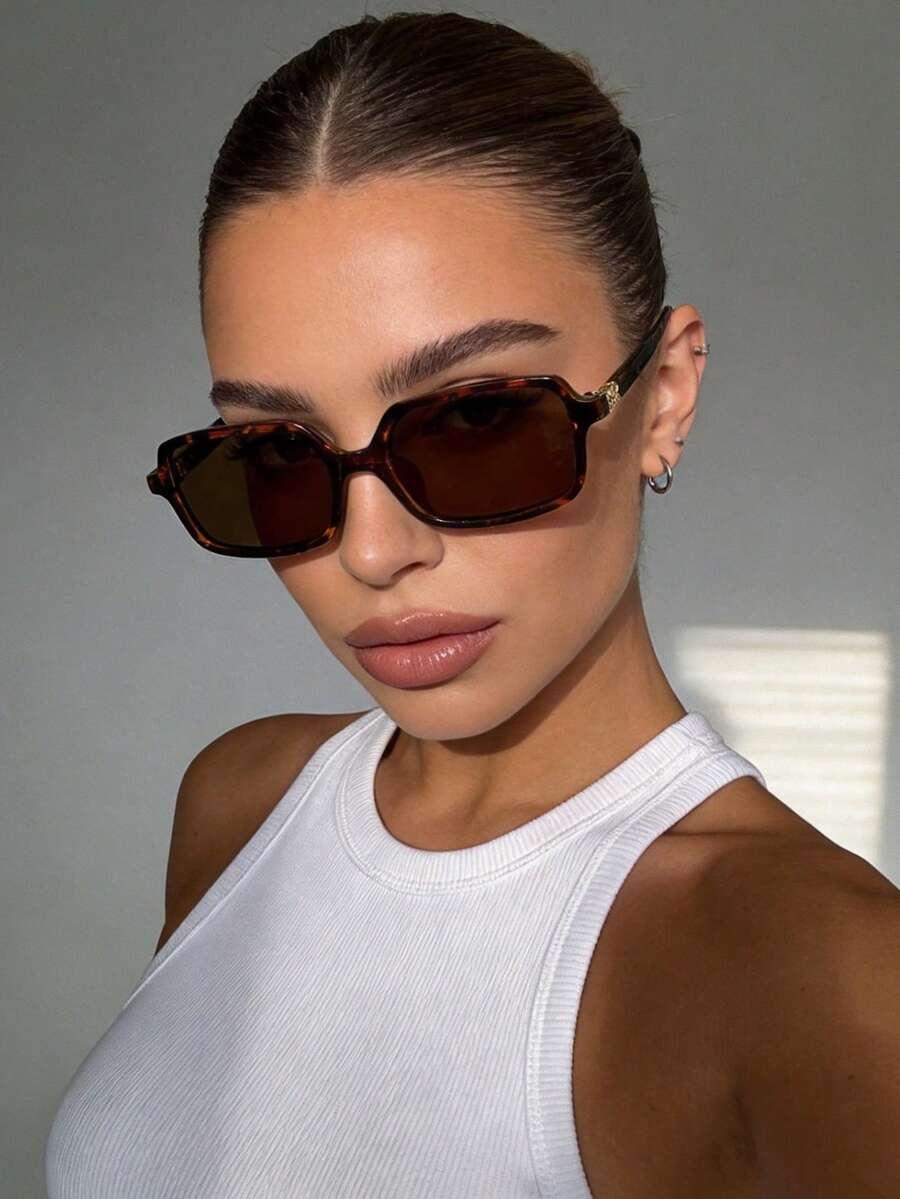 SHEIN BRĄZOWE OKULARY PRZECIWSŁONECZNE S07