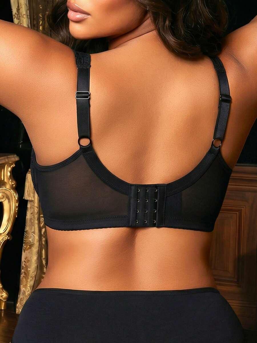 SHEIN CZARNY BIUSTONOSZ KORONKA S09__85D