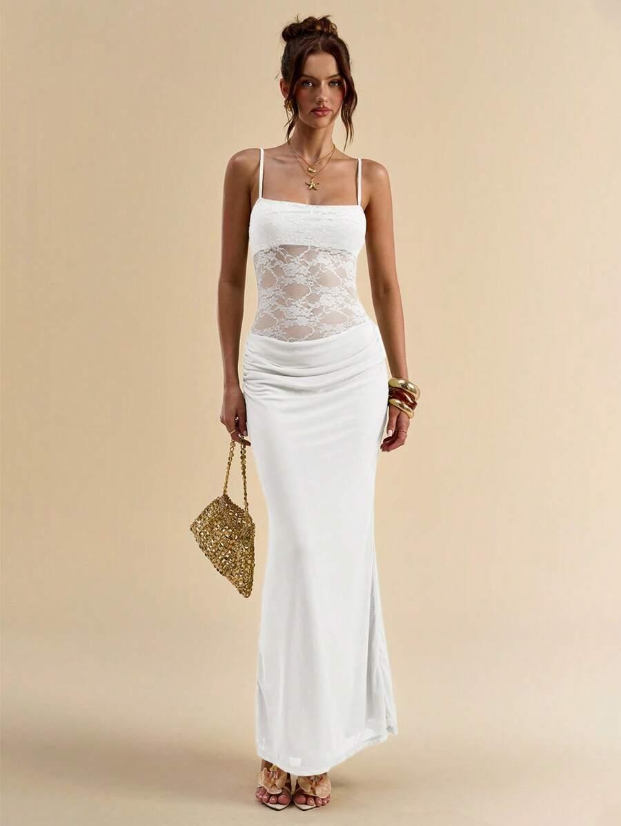 SHEIN BIAŁA MAXI SUKIENKA S06__S
