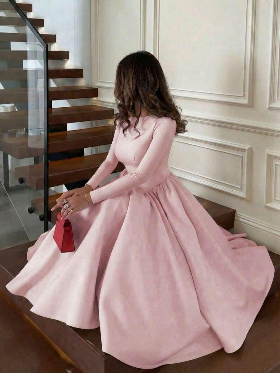 SHEIN RÓŻOWA MAXI SUKIENKA S06__XS