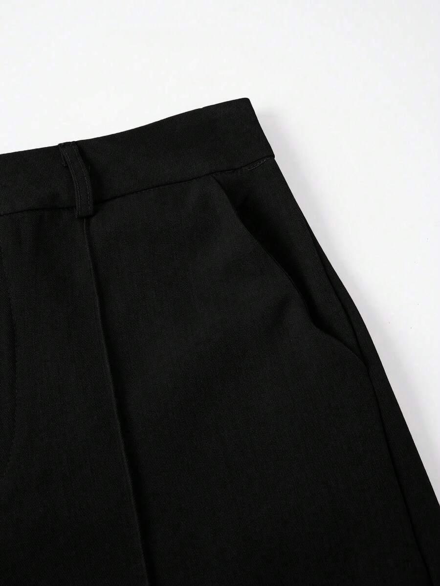 SHEIN CZARNE SPODNIE PROSTA NOGAWKA S06__L