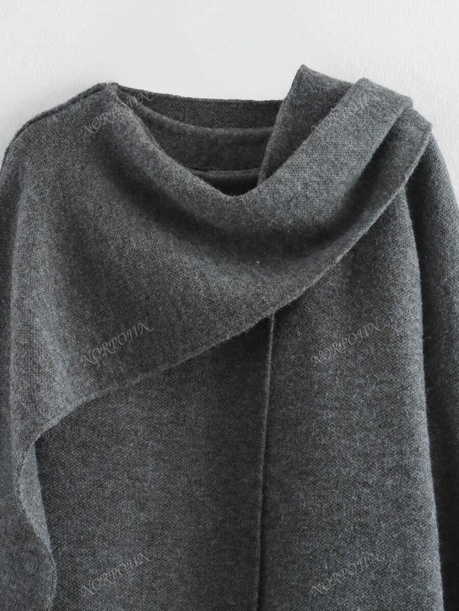 SHEIN SZARE PONCZO NARZUTKA S06__S