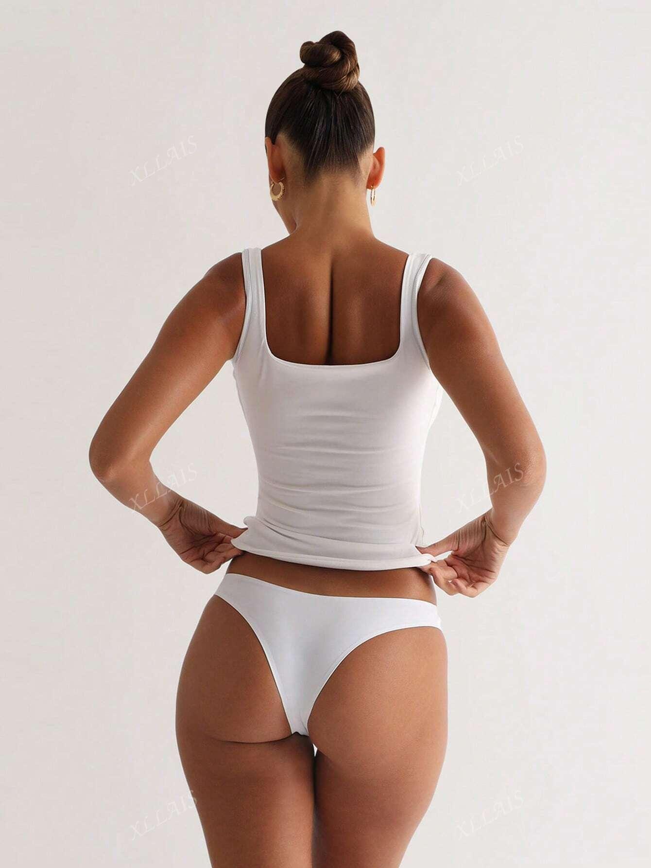 SHEIN BIAŁY GŁADKI TOP S06__M