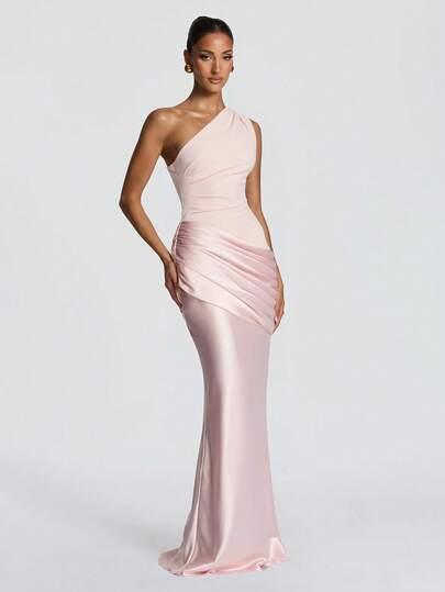 SHEIN RÓŻOWA MAXI SUKIENKA S06__S