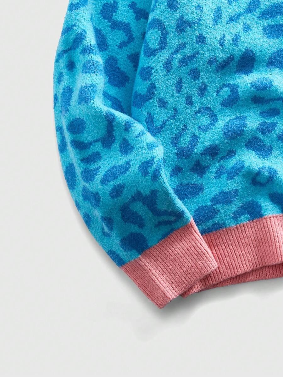 ROMWE MEN SWETER DŁUGI RĘKAW KONTRAST ANIMAL PRINT S06__M