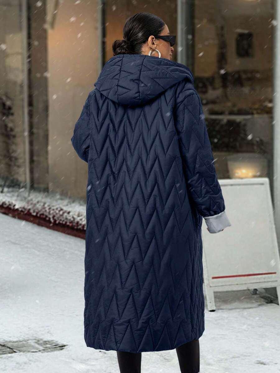SHEIN GRANATOWA PIKOWANA KURTKA W01__M