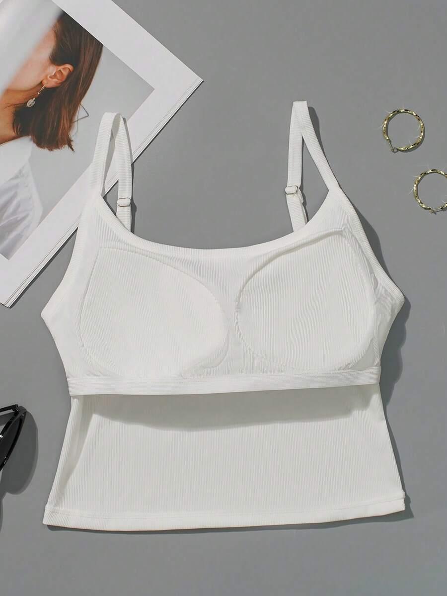 SHEIN BIAŁY TOP NA RAMIĄCZKACH S06__M