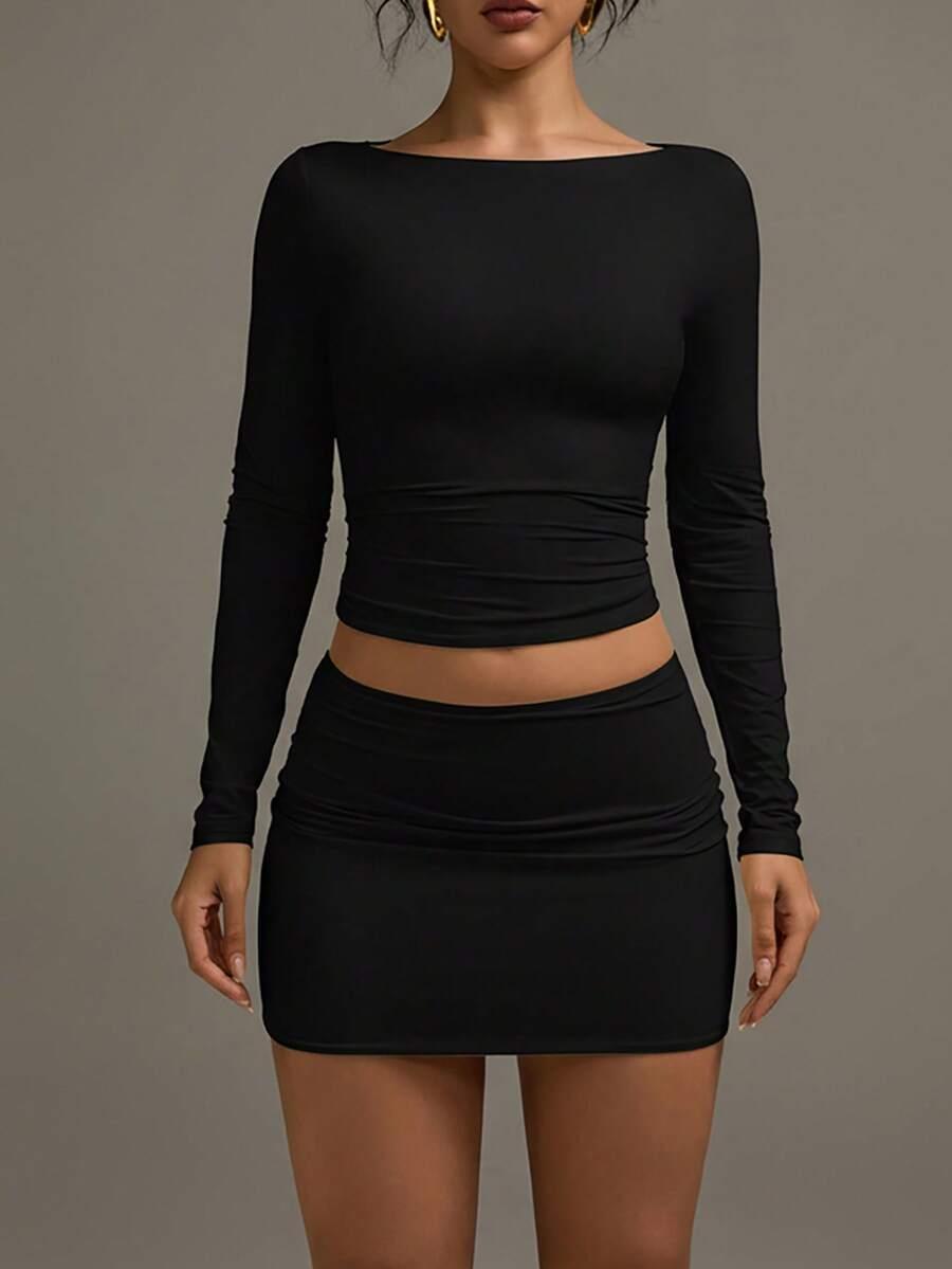 SHEIN CZARNA MINI SPÓDNICA S06__XL
