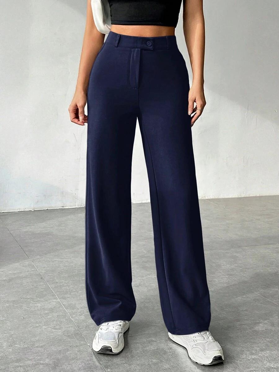 SHEIN GRANATOWE SPODNIE CASUAL S06__S