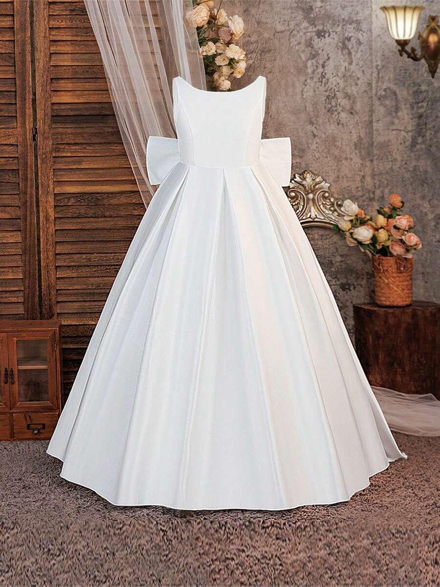 SHEIN BIAŁA SUKIENKA KOKARDA S06__146/152