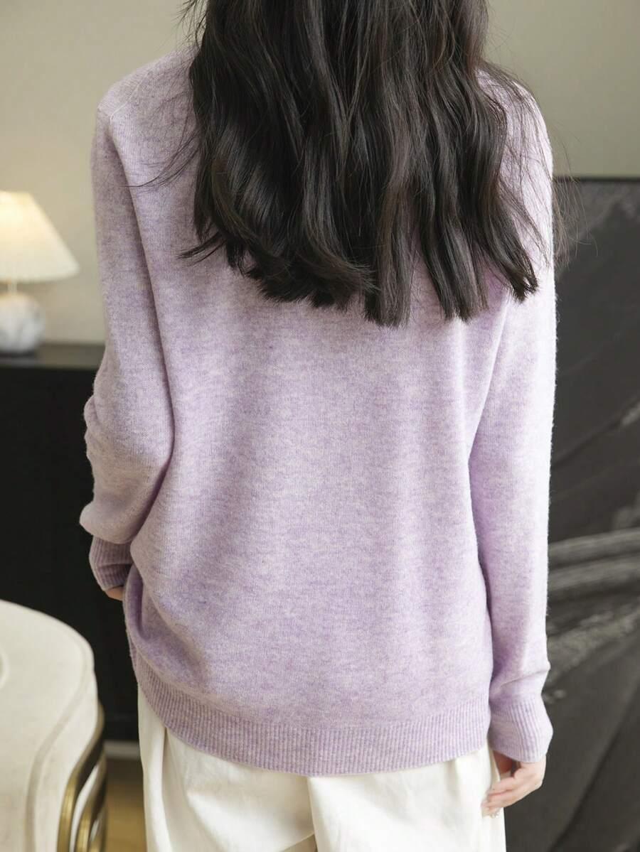 SHEIN FIOLETOWY SWETER DŁUGI RĘKAW S06__XL