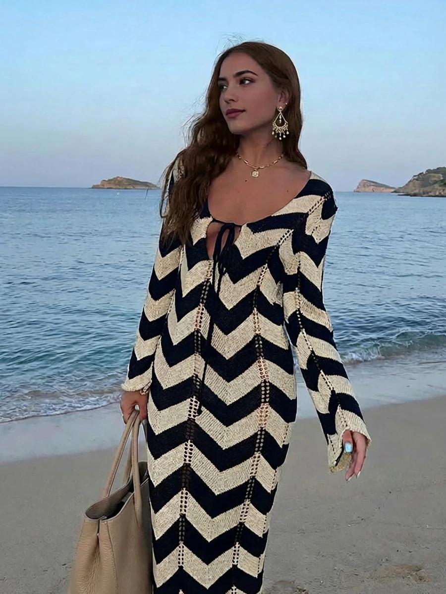 SHEIN DZIANINOWA MAXI SUKIENKA WZÓR S06__M