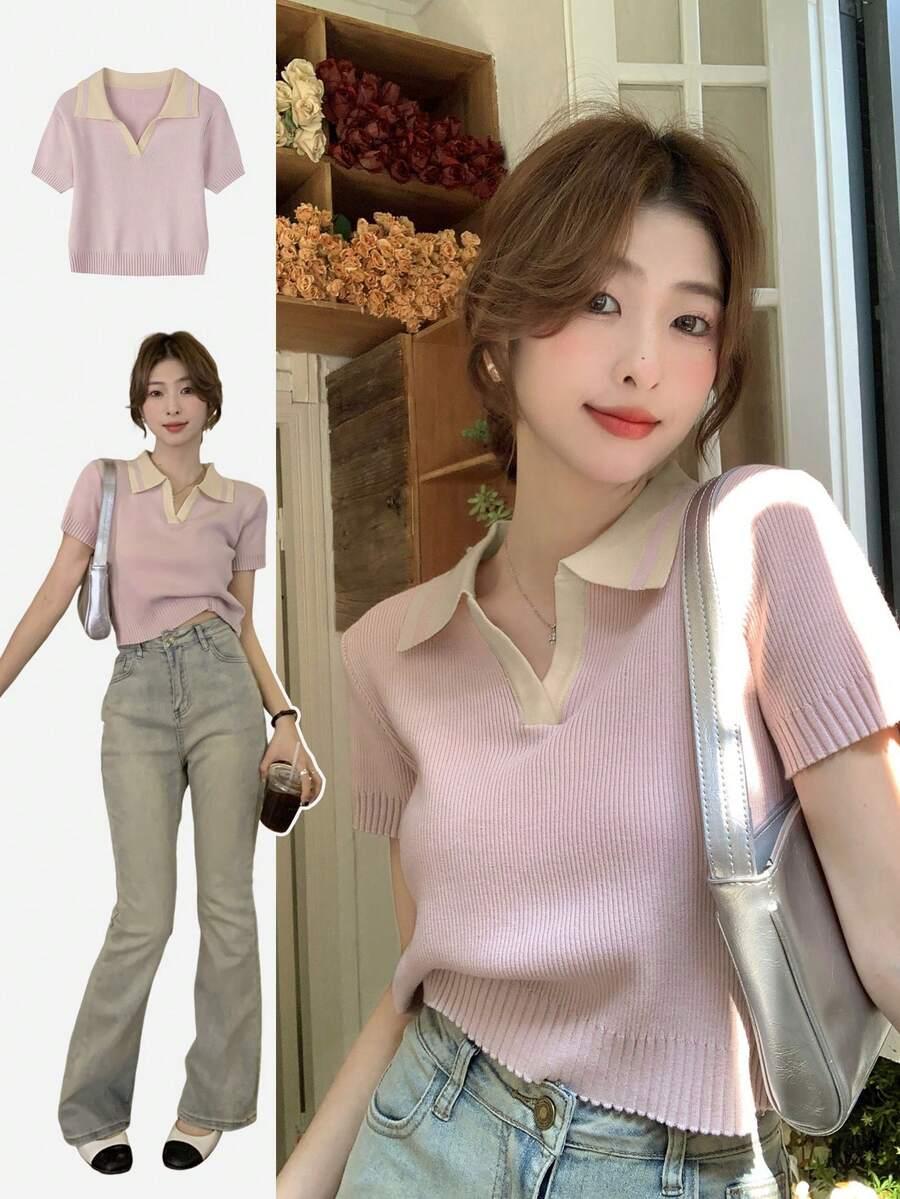 SHEIN BLUZKA KRÓTKI RĘKAW S09__M