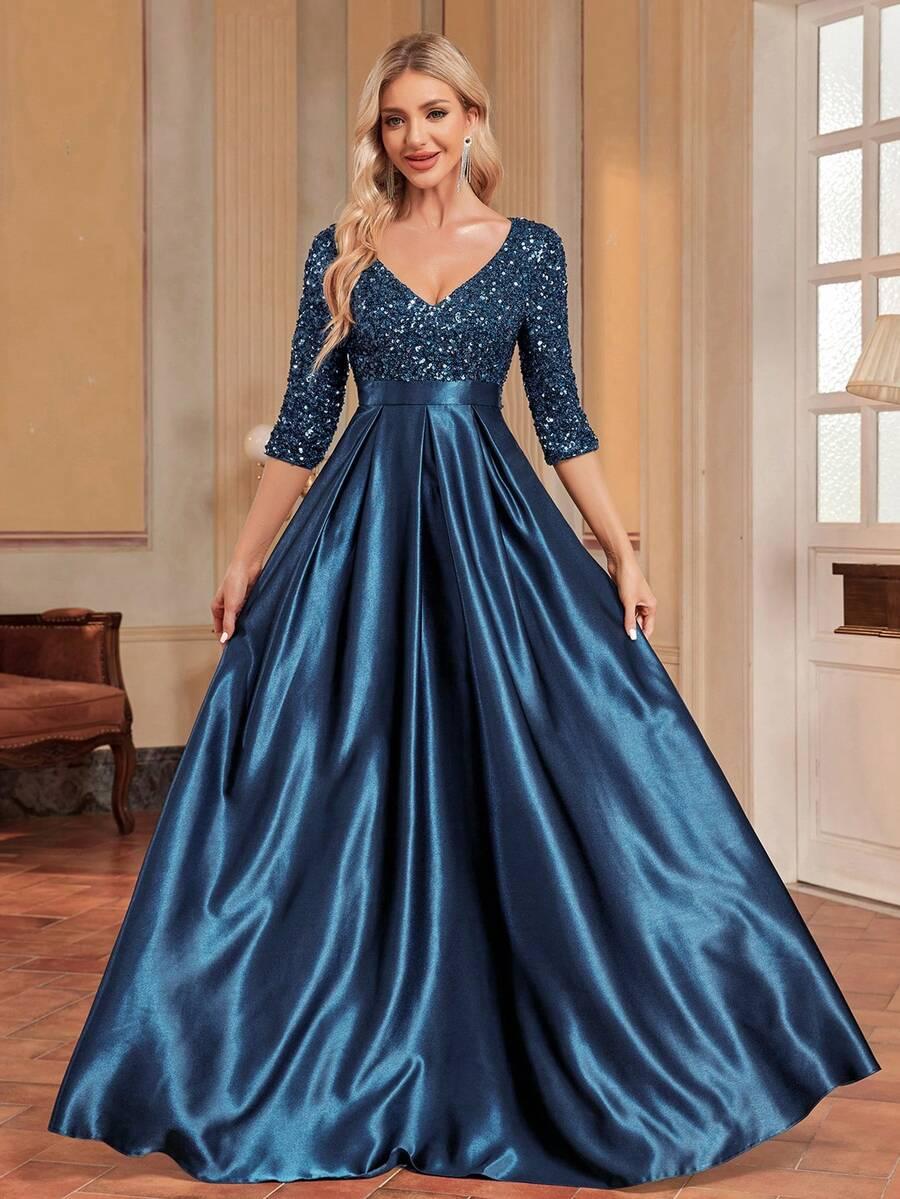 SHEIN NIEBIESKA MAXI SUKIENKA S06__XL