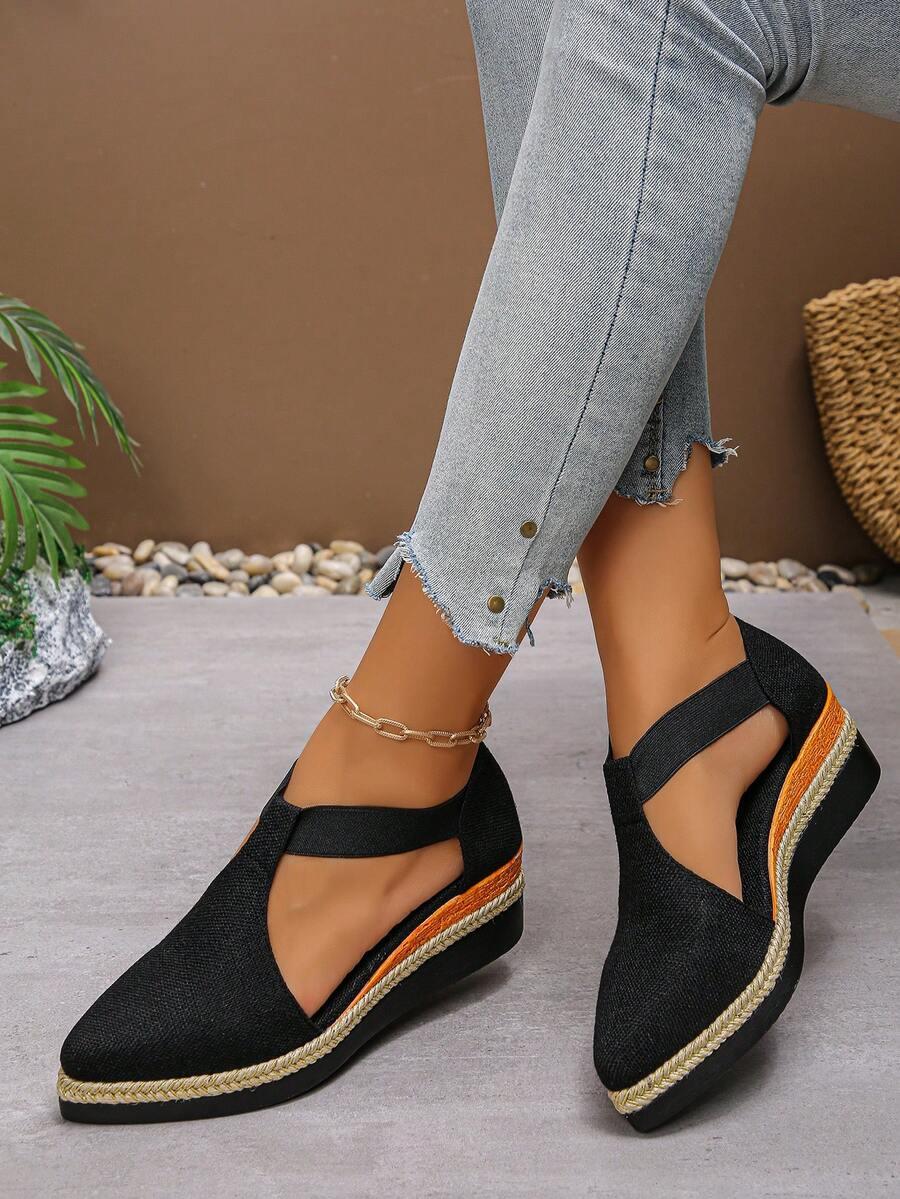 SHEIN CZARNE ESPADRYLE NA KOTURNIE S06__42