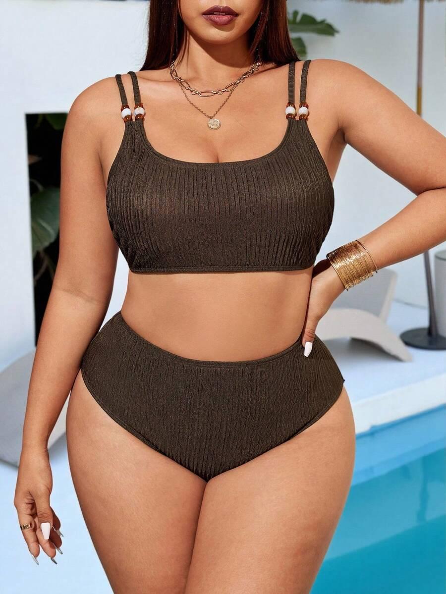 SWIM LUSHOIRE BRĄZOWY DWUCZĘŚCIOWY STRÓJ KĄPIELOWY S09__XXL