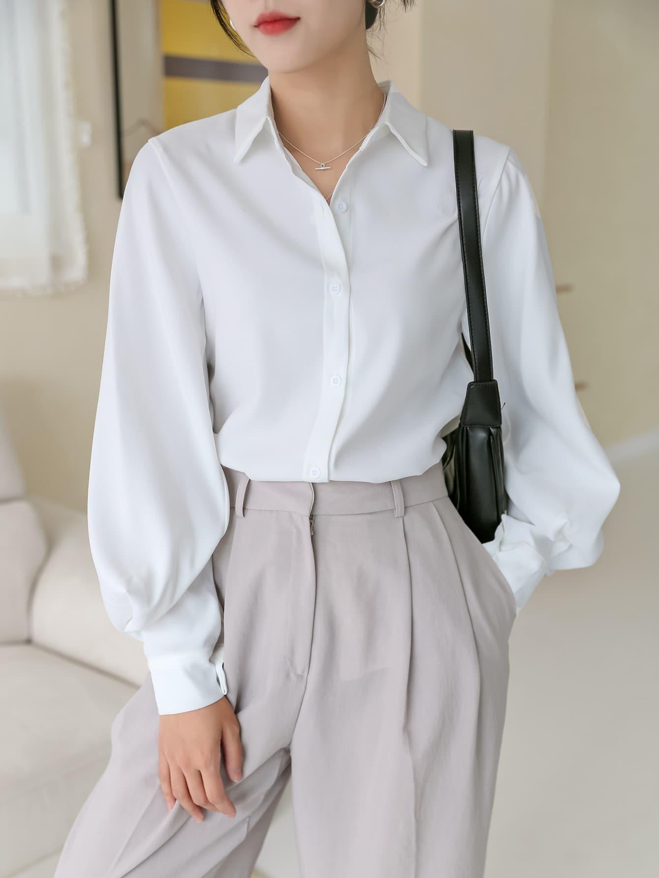 SHEIN BIAŁA KOSZULA DŁUGI RĘKAW S06__XS