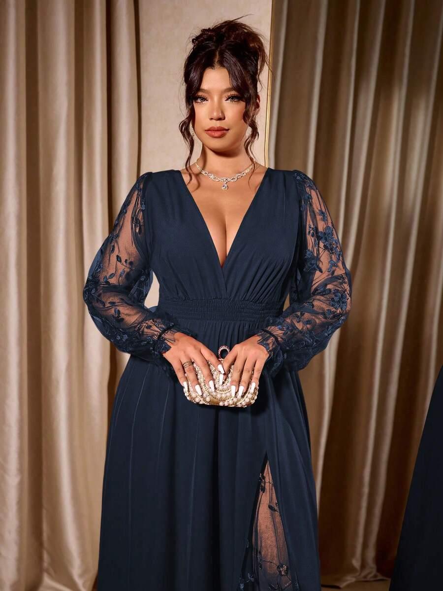 SHEIN GRANATOWA MAXI SUKIENKA S06__46