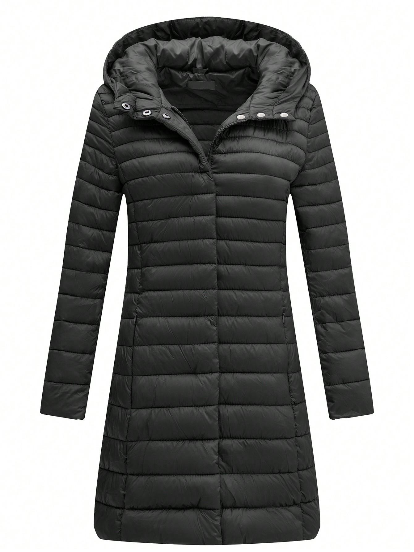 SHEIN CZARNA PIKOWANA KURTKA KAPTUR W01__50