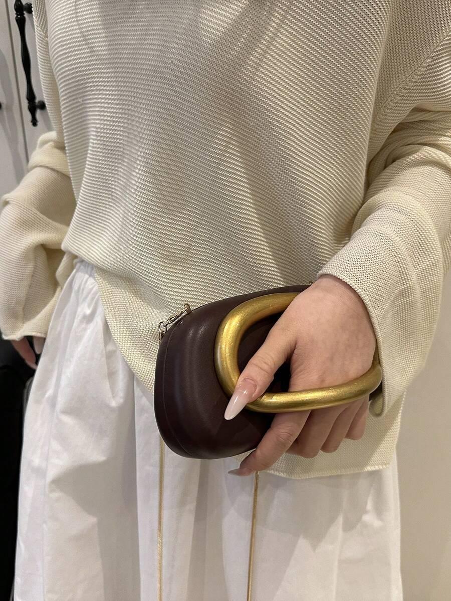 SHEIN BRĄZOWA TOREBKA IMITACJA SKÓRY S07__10X19CM