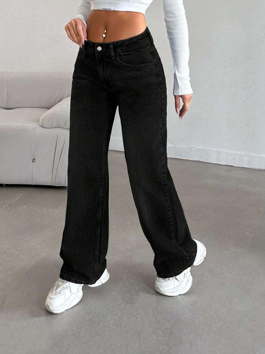 SHEIN CZARNE SPODNIE JEANS S06__M