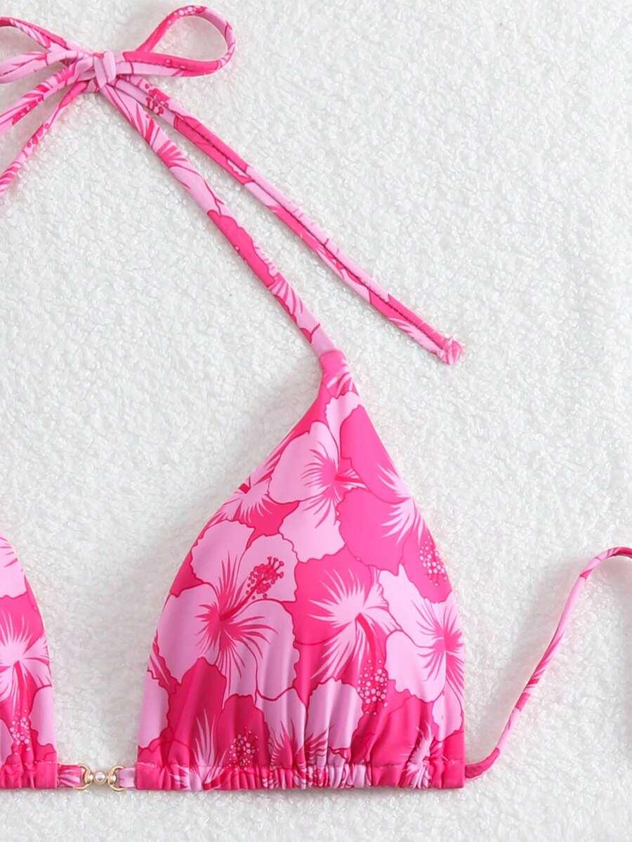 SHEIN RÓŻOWY KOMPLET WZÓR KWIATY PK01__48
