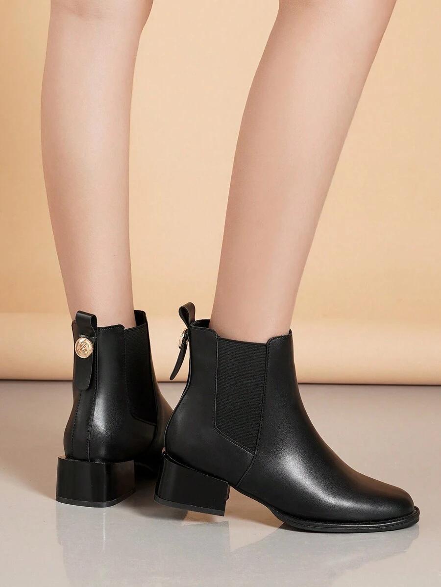 SHEIN CZARNE BOTKI IMITACJA SKÓRY W01__39