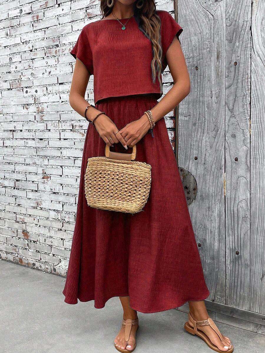 EMERY ROSE KOMPLET SPÓDNICA BLUZKA S06__XL