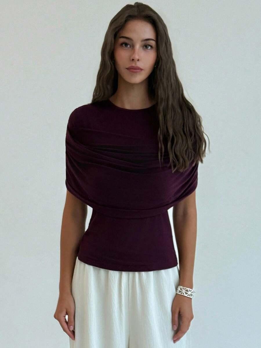 ALORUH FIOLETOWY TOP CASUAL S09__M