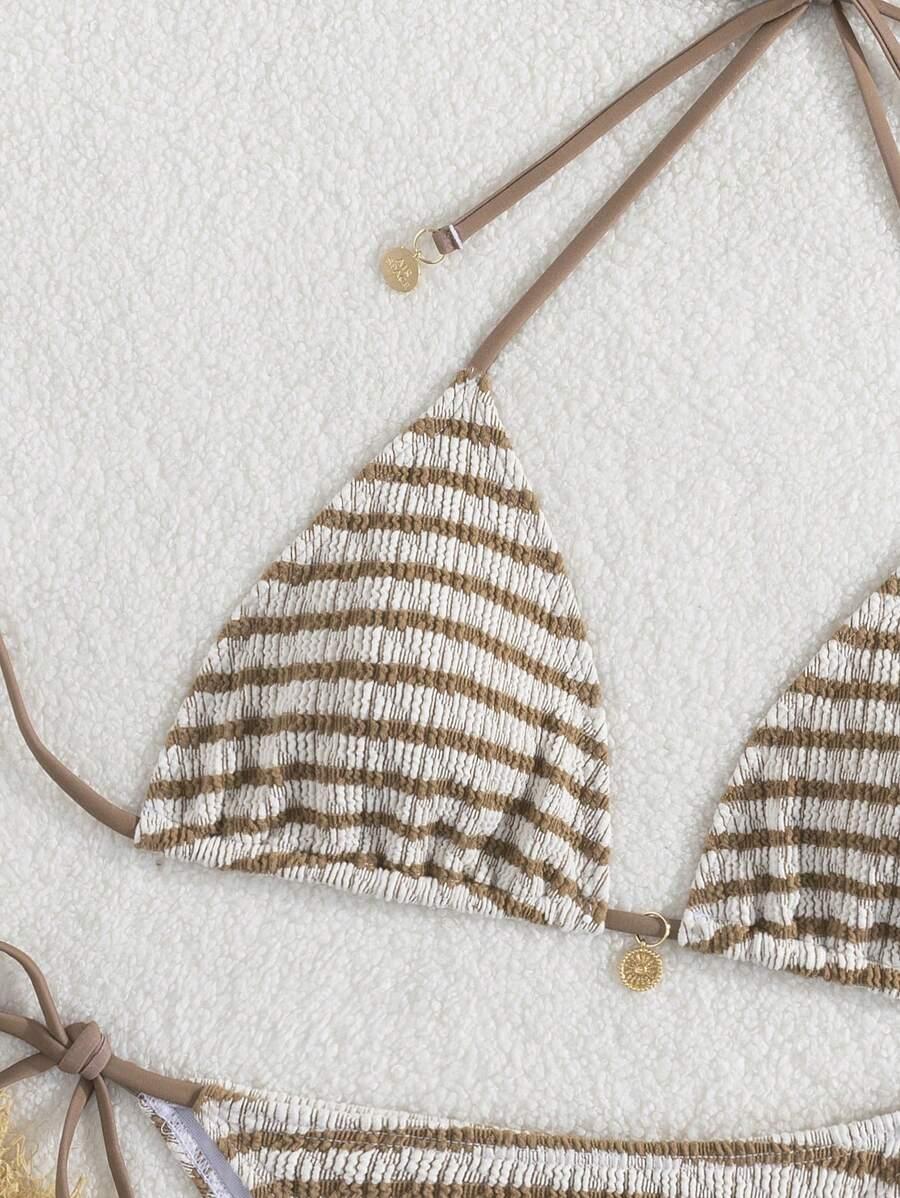 SHEIN DWUCZĘŚCIOWY STRÓJ KĄPIELOWY PASKI S09__M