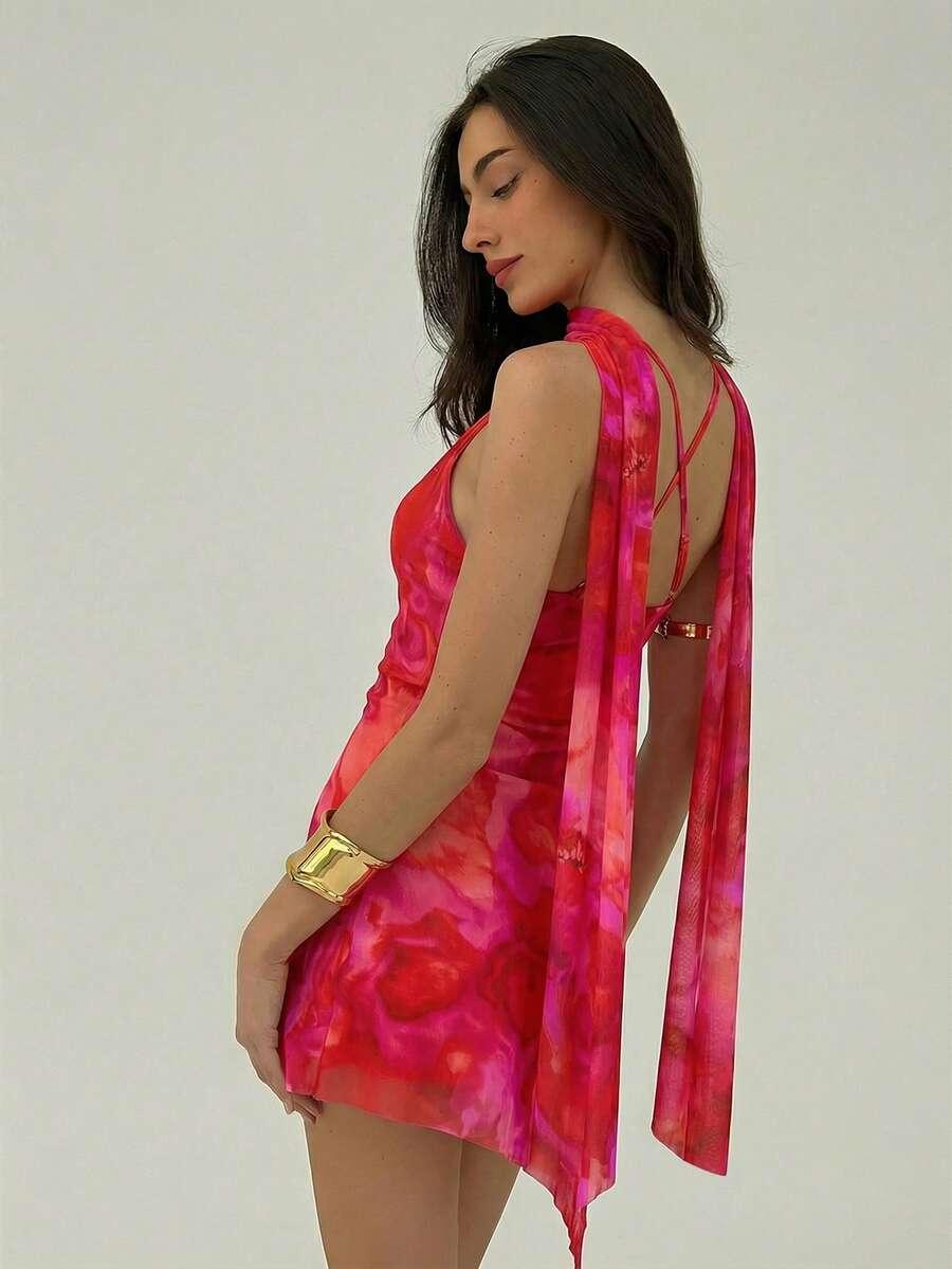SHEIN RÓZOWA MINI SUKIENKA S06__M