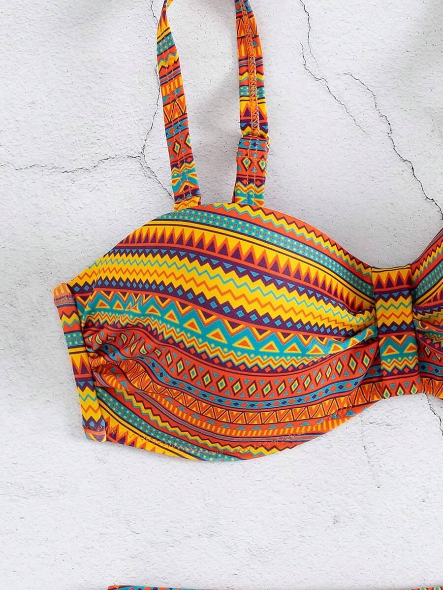SHEIN DWUCZĘŚCIOWY STRÓJ KĄPIELOWY PRINT S09__XXL