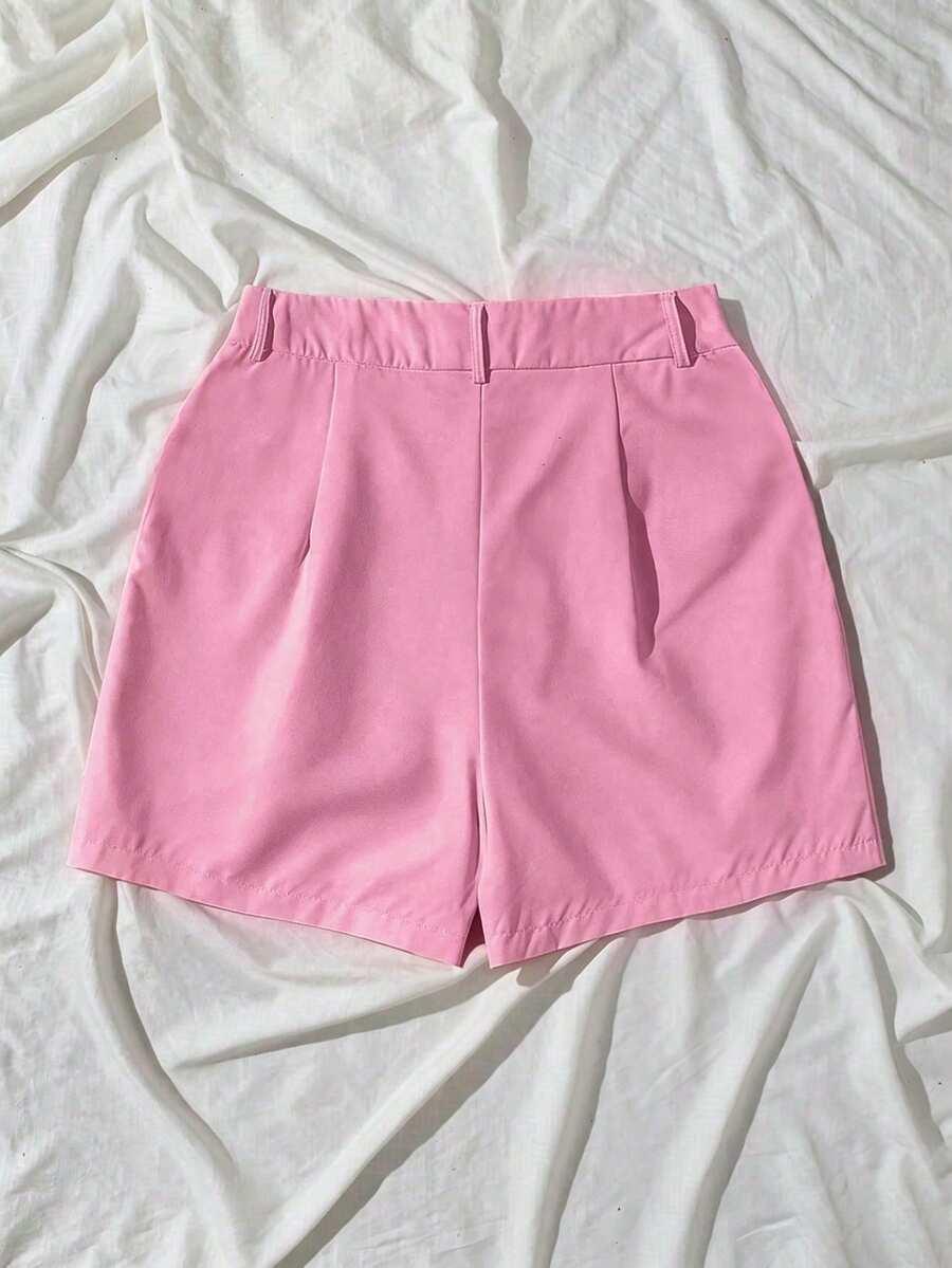 SHEIN RÓŻOWE SPODENKI WYSOKI STAN S06__M