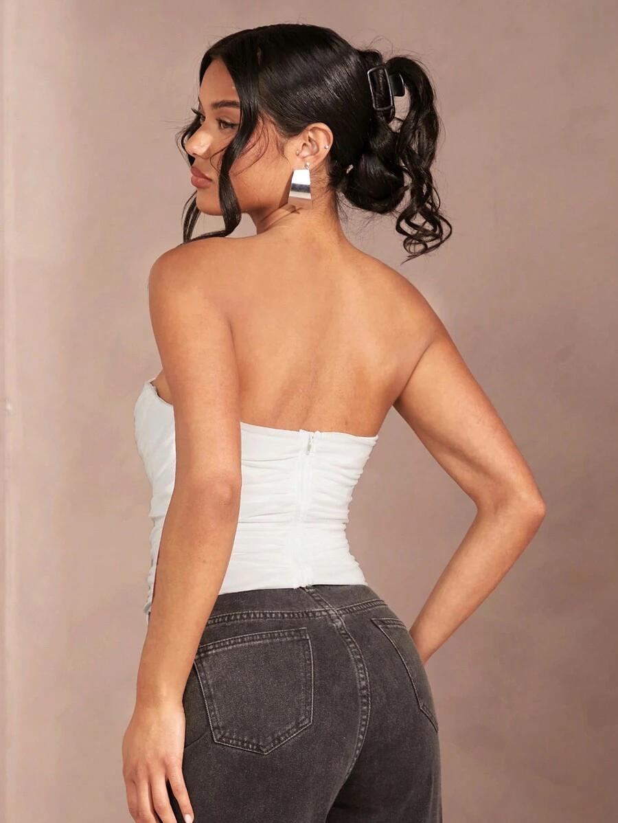 SHEIN BAŁY TOP SIATECZKA S06__S