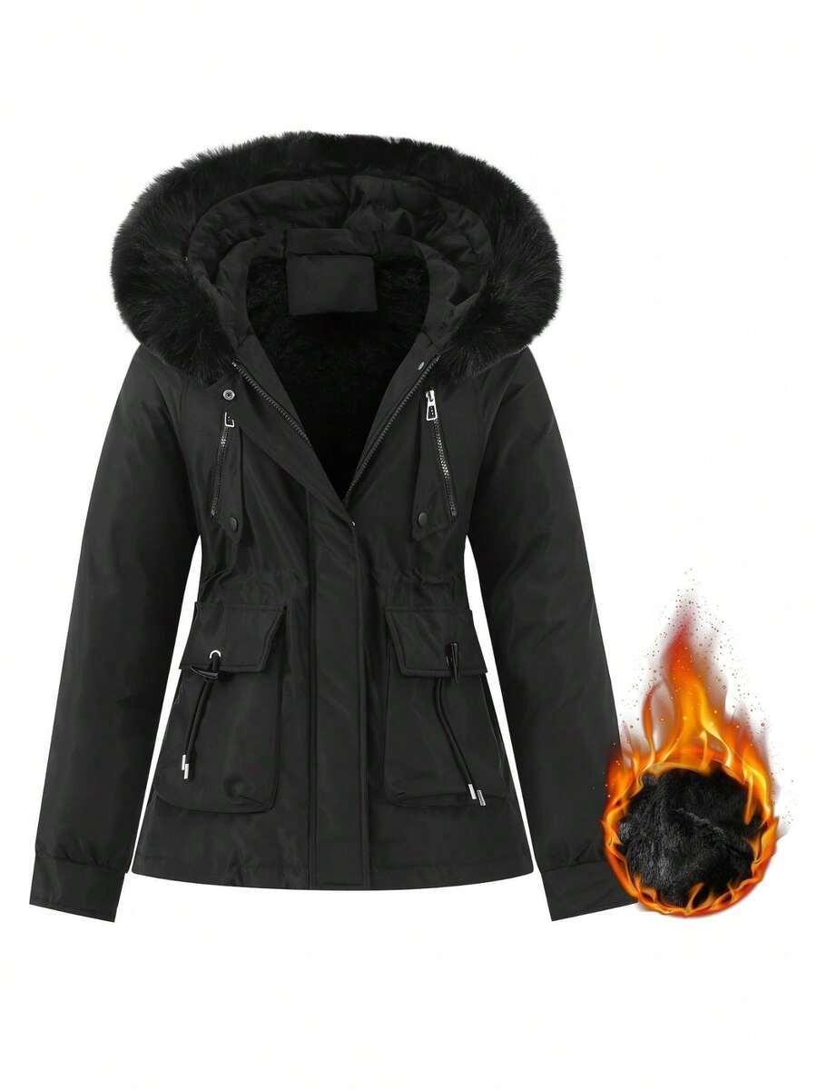 SHEIN CZARNA KURTKA KAPTUR W01__M