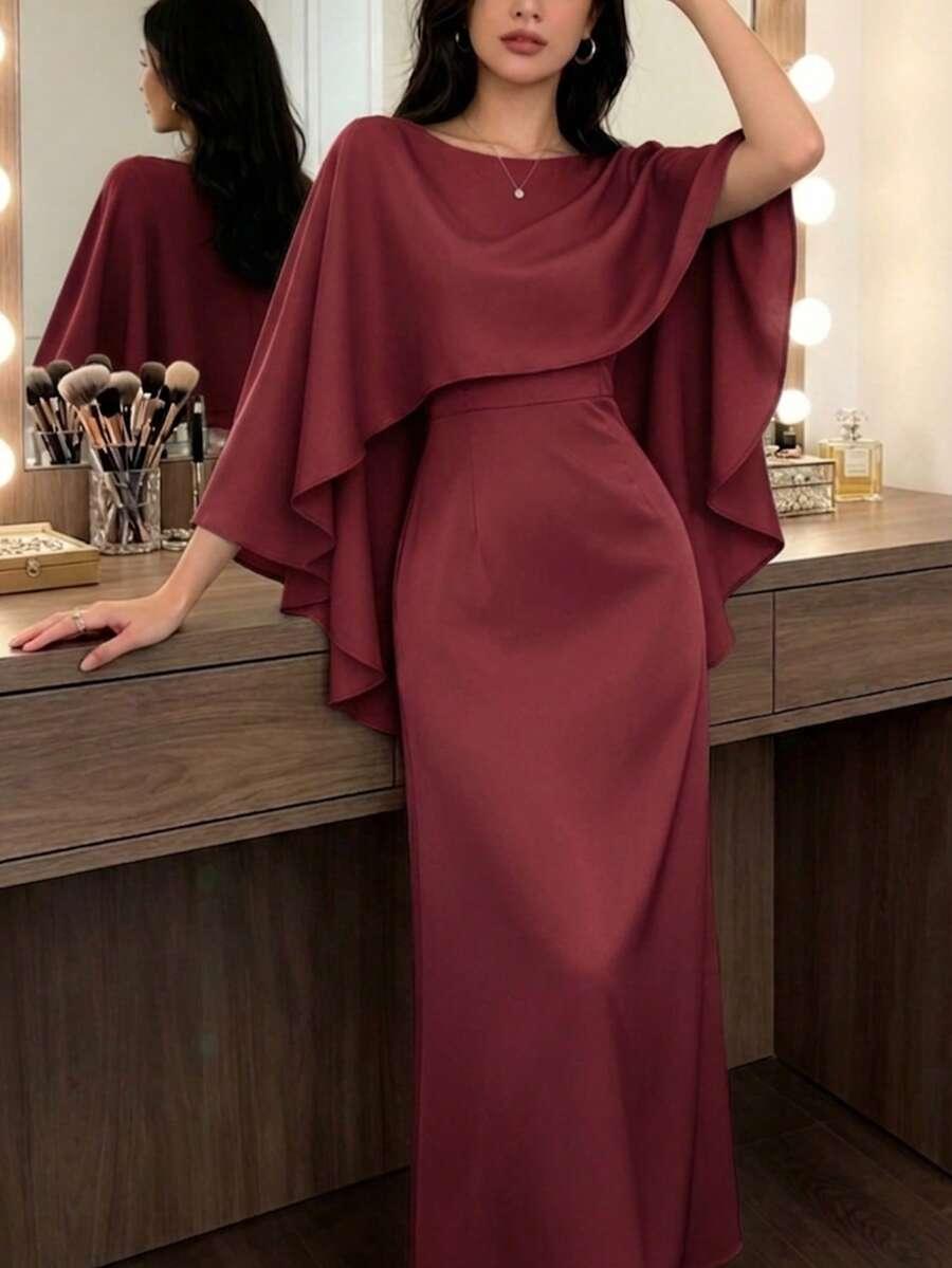 SHEIN BORDOWA SATYNOWA MAXI SUKIENKA S06__XL