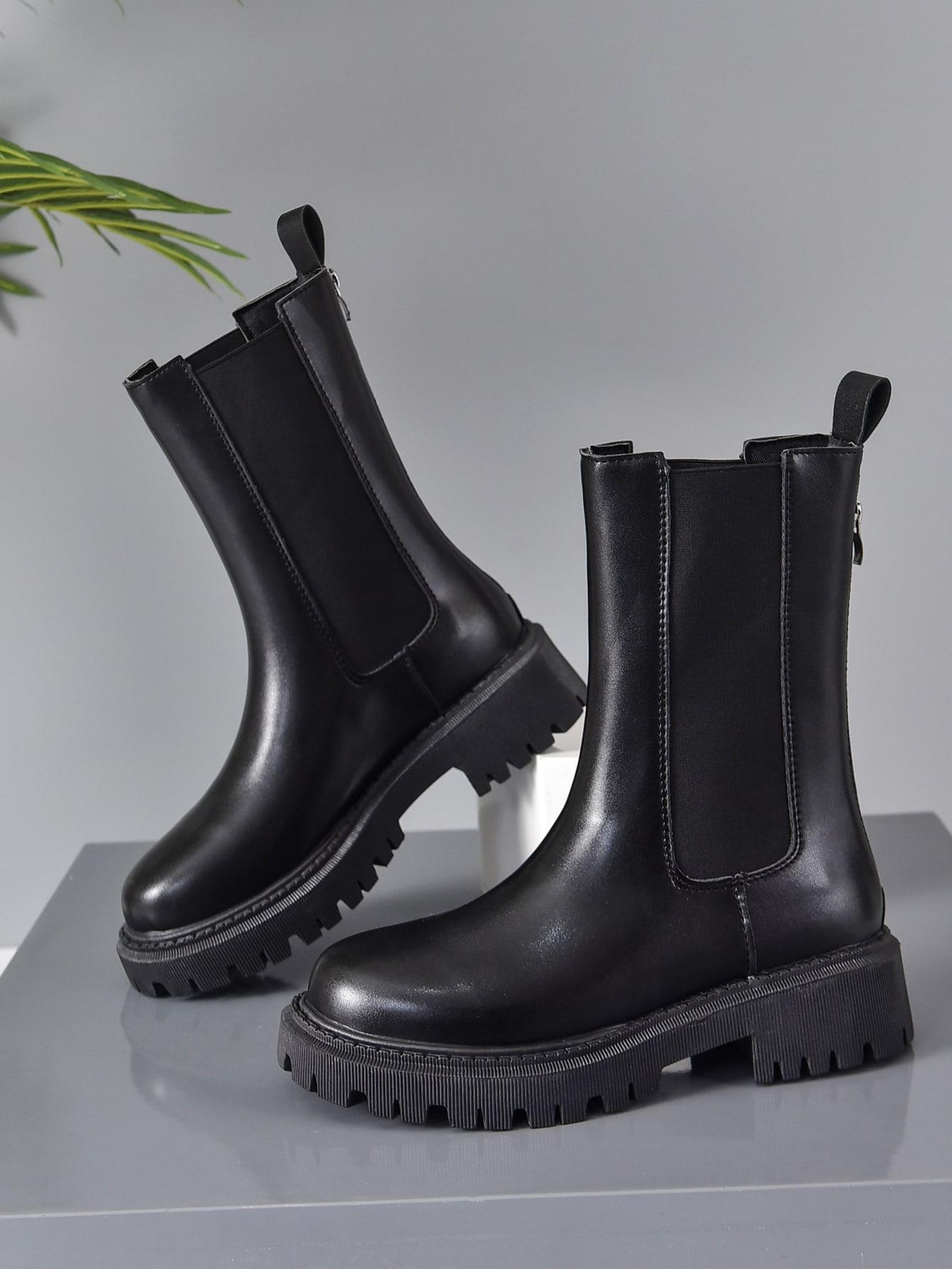 SHEIN KLASYCZNE CZARNE BOTKI ZAMEK W01__36