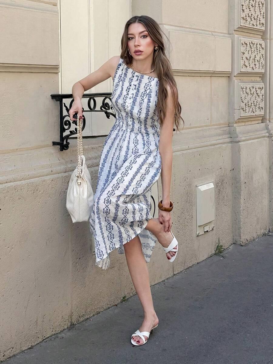 SHEIN MIDI SUKIENKA PRINT S06__S