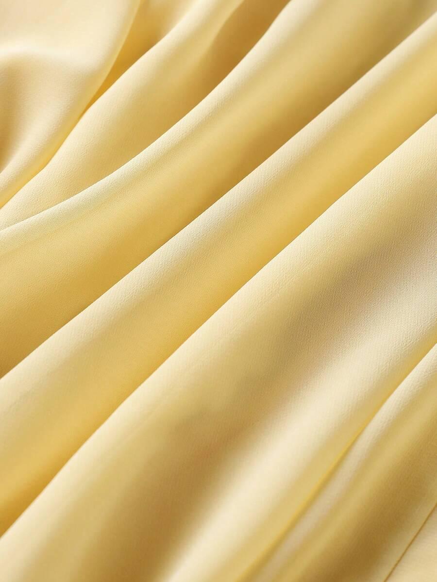 SHEIN ŻÓŁTA MAXI SUKIENKA ŁĄCZENIE PK01__M