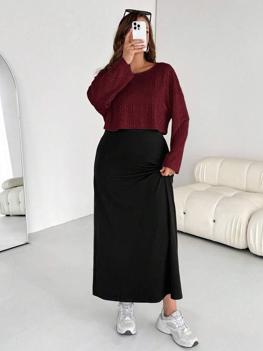 SHAPEBLANK SPÓDNICA SWETER KOMPLET S06__XXL