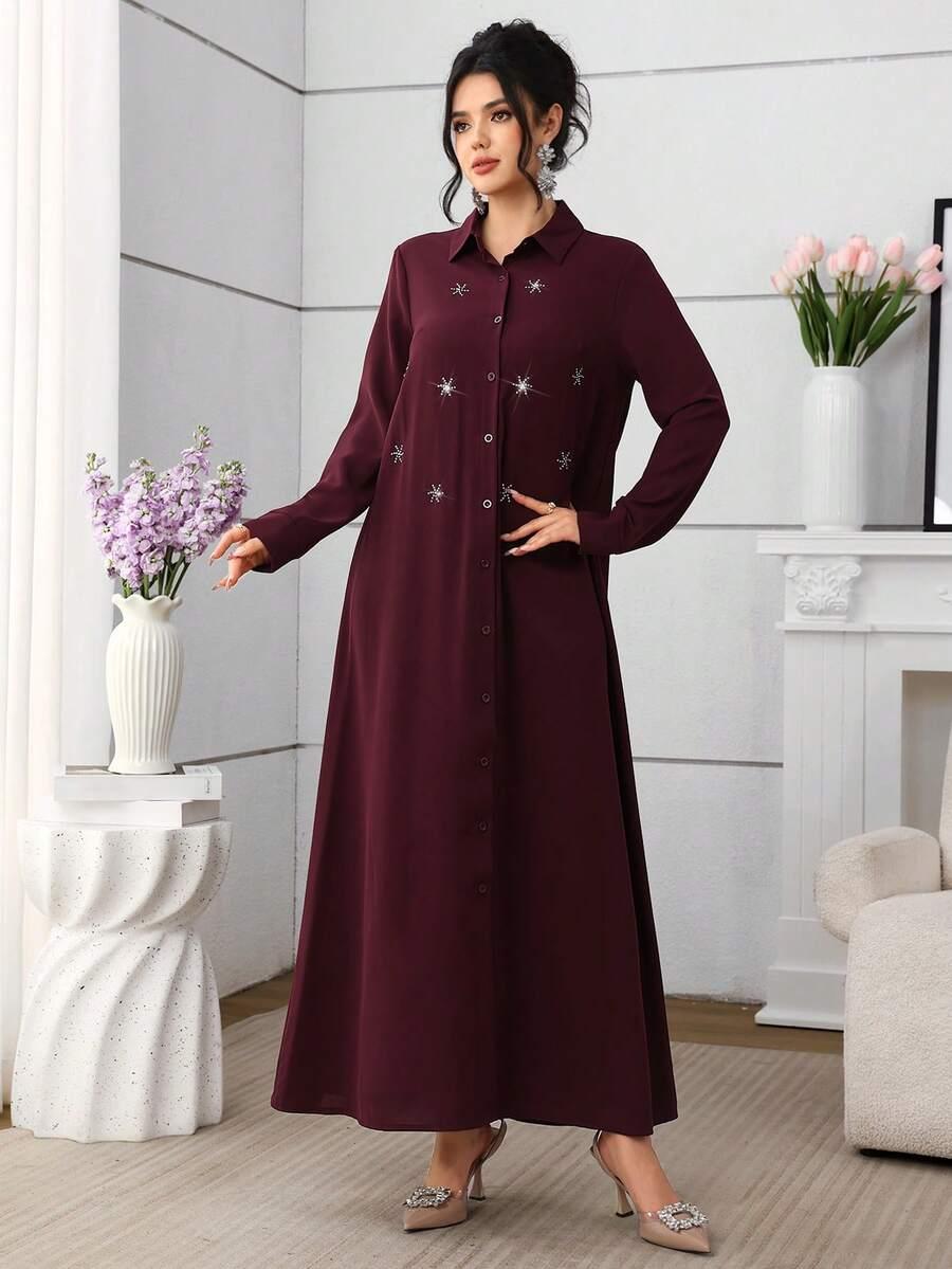 AL NAJMA BURGUNDOWA MAXI SUKIENKA S06__XL
