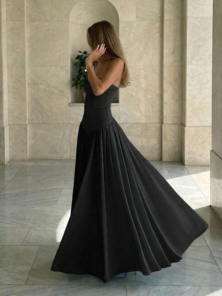 SHEIN CZARNA MAXI SUKIENKA S09__XS