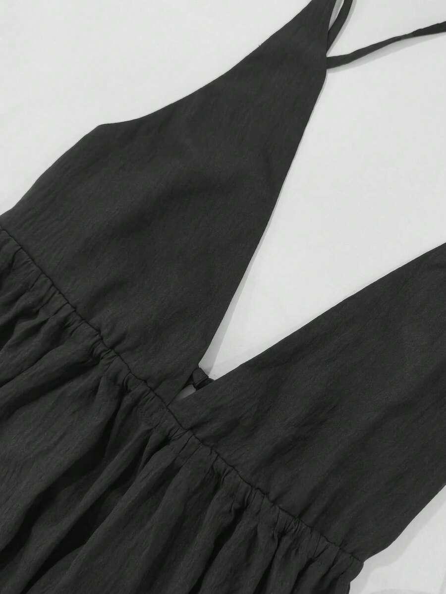 SHEIN CZARNA SUKIENKA ODKRYTE PLECY S06__52