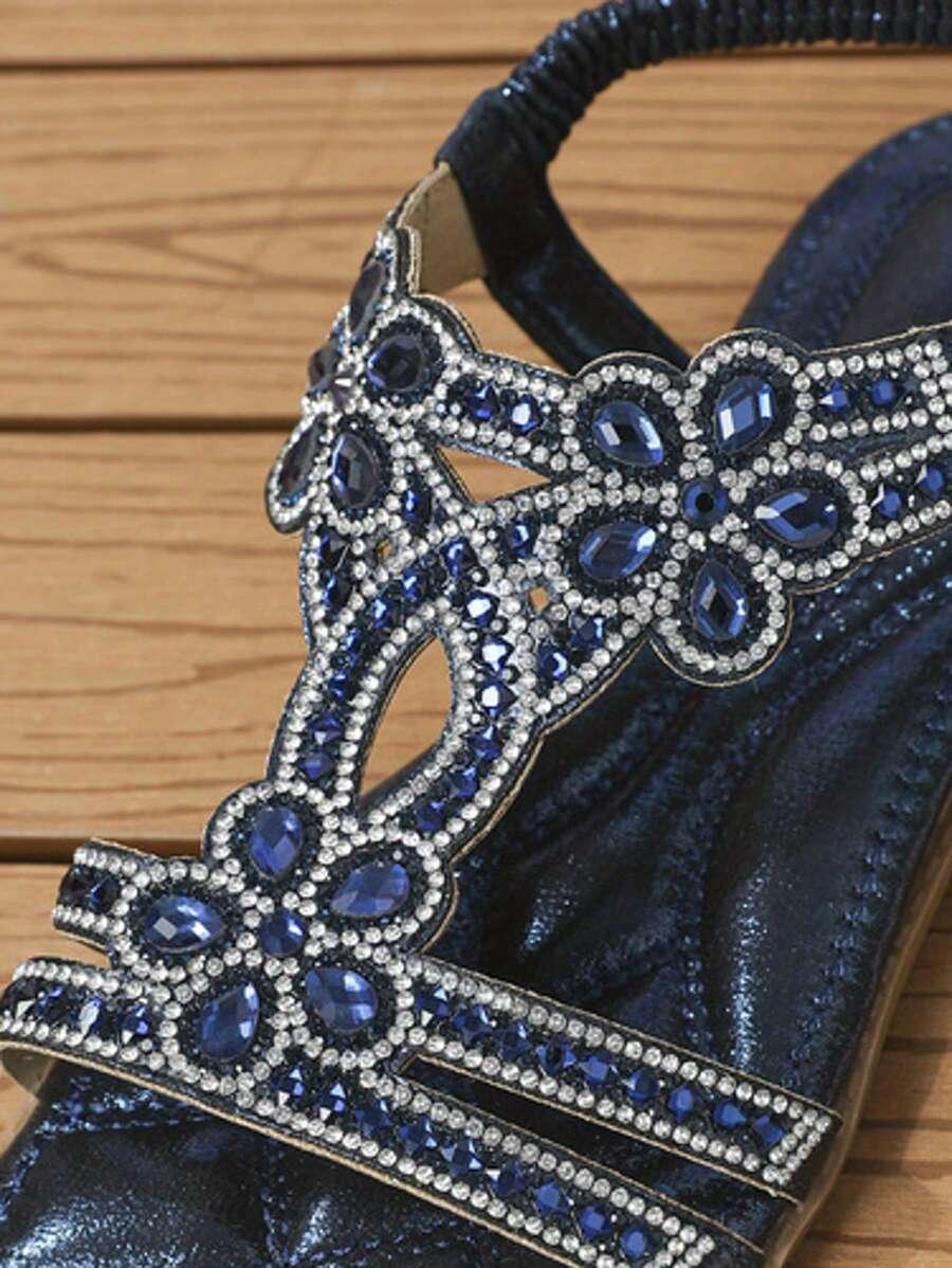 SHEIN GRANATOWE SANDAŁY ZDOBIENIE S06__46