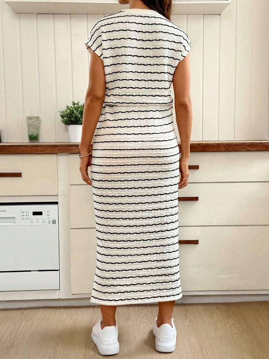 SHEIN SUKIENKA CIĄŻOWA W PASKI S06__XL