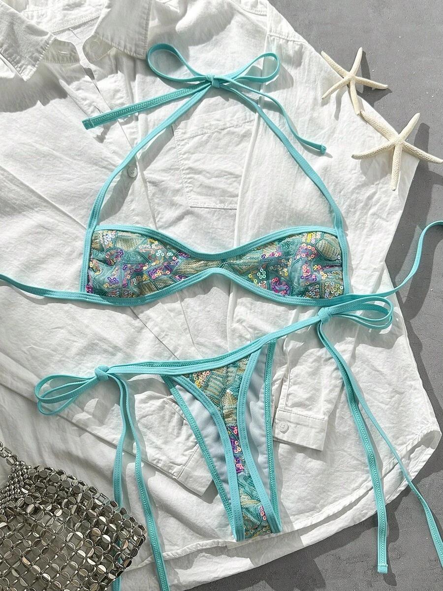 SWIM VCAY DWUCZĘŚCIOWY STRÓJ KĄPIELOWY CEKINY S09__S