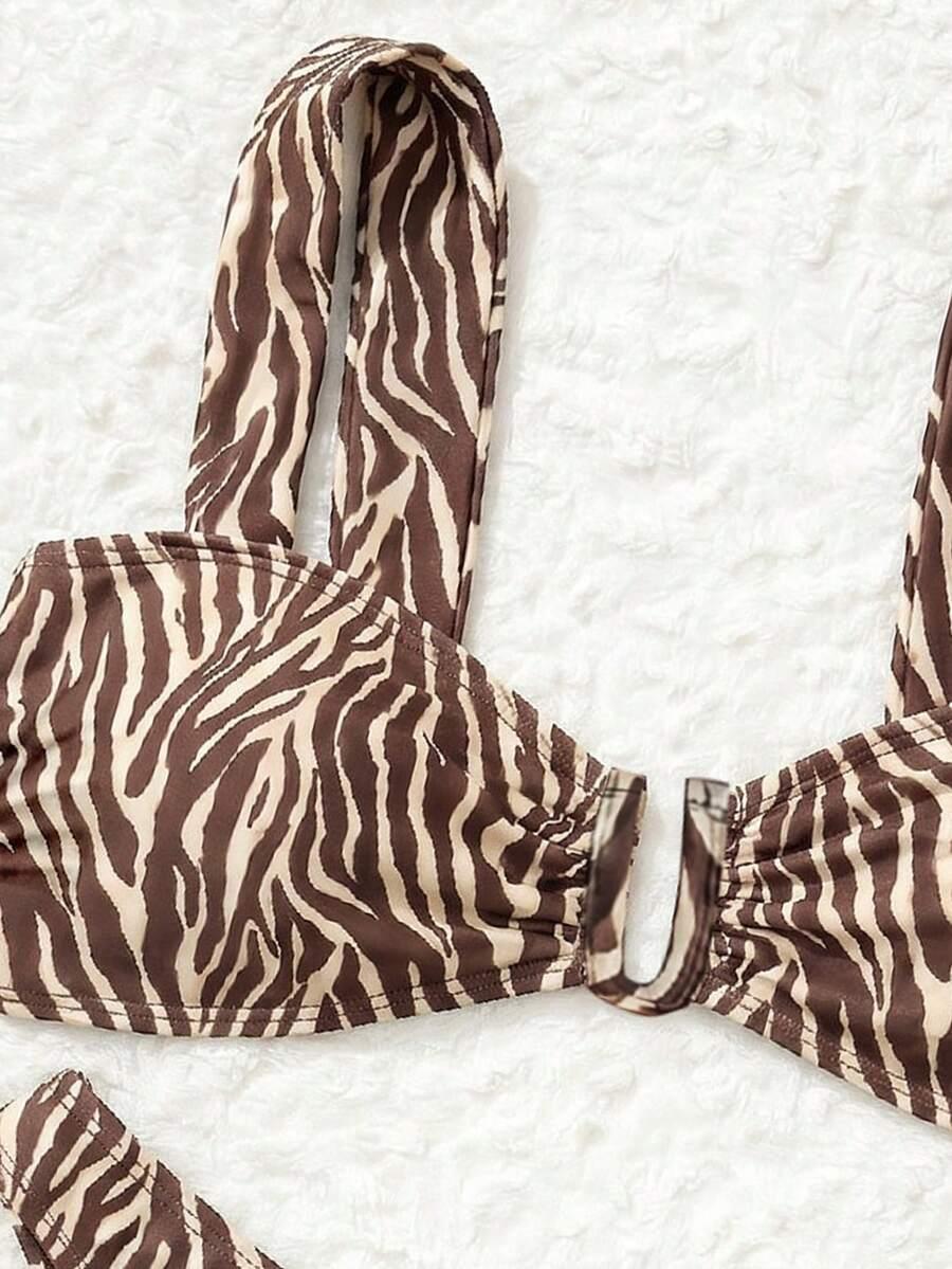BONVOYETTE DWUCZĘŚCIOWY STRÓJ KĄPIELOWY KOMPLET ANIMAL PRINT S09__L