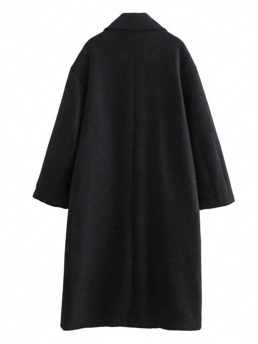 SHEIN CZARNY KLASYCZNY PŁASZCZ S06__46