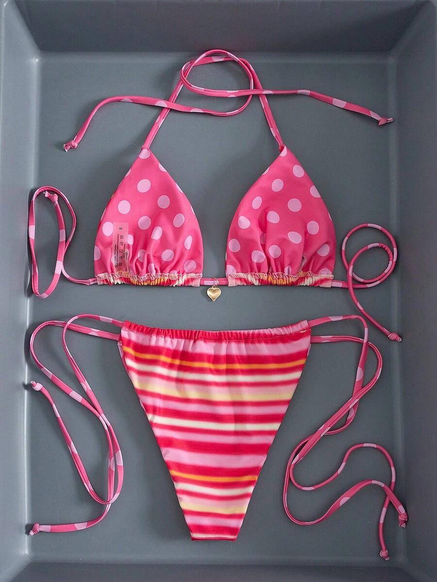 SHEIN DWUCZĘŚCIOWY STRÓJ KĄPIELOWY MIX WZORÓW S09__M
